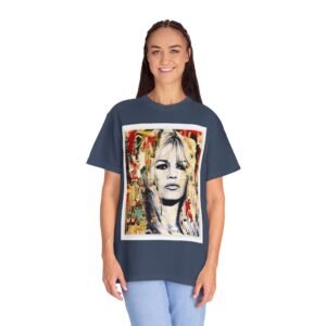 Brigitte Bardot - French Cinema Icon Portrait - Unisex Garment-Dyed T-Shirt - Colors Variant 3 - Image 70