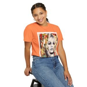 Brigitte Bardot - French Cinema Icon Portrait - Unisex Garment-Dyed T-Shirt - Colors Variant 2 - Image 10