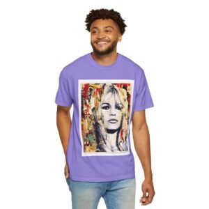 Brigitte Bardot - French Cinema Icon Portrait - Unisex Garment-Dyed T-Shirt - Colors Variant 4 - Image 35