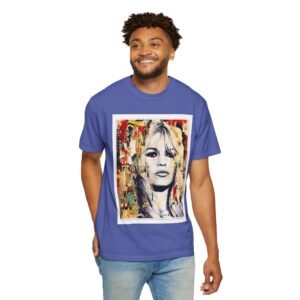 Brigitte Bardot - French Cinema Icon Portrait - Unisex Garment-Dyed T-Shirt - Colors Variant 4 - Image 20
