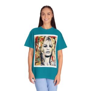 Brigitte Bardot - French Cinema Icon Portrait - Unisex Garment-Dyed T-Shirt - Colors Variant 3 - Image 22