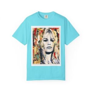 Brigitte Bardot - French Cinema Icon Portrait - Unisex Garment-Dyed T-Shirt - Colors Variant 3 - Image 25