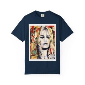 Brigitte Bardot - French Cinema Icon Portrait - Unisex Garment-Dyed T-Shirt - Colors Variant 3 - Image 73