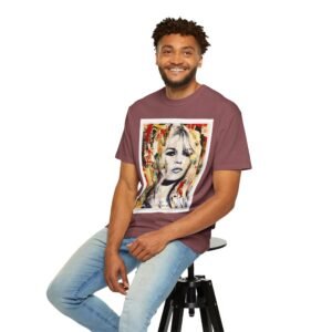 Brigitte Bardot - French Cinema Icon Portrait - Unisex Garment-Dyed T-Shirt - Colors Variant 1 - Image 16