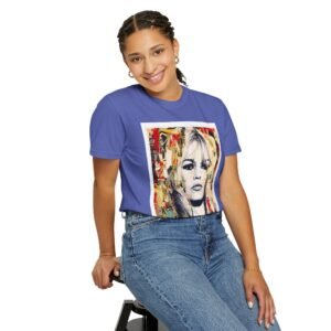 Brigitte Bardot - French Cinema Icon Portrait - Unisex Garment-Dyed T-Shirt - Colors Variant 4 - Image 18