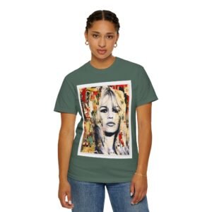Brigitte Bardot - French Cinema Icon Portrait - Unisex Garment-Dyed T-Shirt - Colors Variant 3 - Image 9