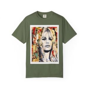 Brigitte Bardot - French Cinema Icon Portrait - Unisex Garment-Dyed T-Shirt - Colors Variant 1 - Image 38