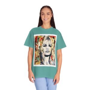 Brigitte Bardot - French Cinema Icon Portrait - Unisex Garment-Dyed T-Shirt - Colors Variant 3 - Image 16