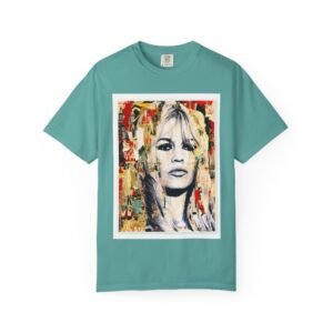 Brigitte Bardot - French Cinema Icon Portrait - Unisex Garment-Dyed T-Shirt - Colors Variant 3 - Image 13