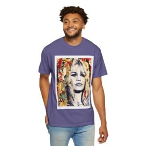 Brigitte Bardot - French Cinema Icon Portrait - Unisex Garment-Dyed T-Shirt - Colors Variant 4 - Image 5