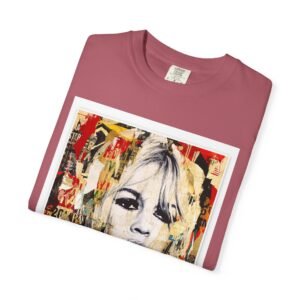 Brigitte Bardot - French Cinema Icon Portrait - Unisex Garment-Dyed T-Shirt - Colors Variant 4 - Image 67