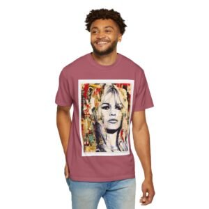 Brigitte Bardot - French Cinema Icon Portrait - Unisex Garment-Dyed T-Shirt - Colors Variant 4 - Image 70