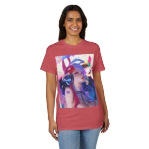 Anime Bunny Girl – Colorful Vaporwave Aesthetic - Unisex Classic T-Shirt - Image 64