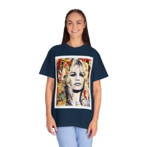 Brigitte Bardot - French Cinema Icon Portrait - Unisex Garment-Dyed T-Shirt - Colors Variant 3 - Image 76