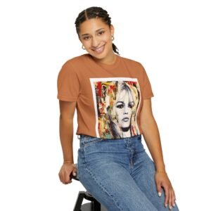Brigitte Bardot - French Cinema Icon Portrait - Unisex Garment-Dyed T-Shirt - Colors Variant 4 - Image 8