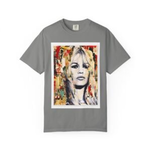 Brigitte Bardot - French Cinema Icon Portrait - Unisex Garment-Dyed T-Shirt - Colors Variant 1 - Image 42