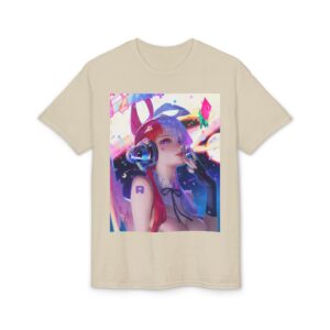 Anime Bunny Girl – Colorful Vaporwave Aesthetic - Unisex Classic T-Shirt - Image 12