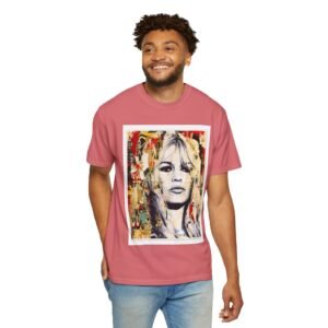 Brigitte Bardot - French Cinema Icon Portrait - Unisex Garment-Dyed T-Shirt - Colors Variant 4 - Image 65