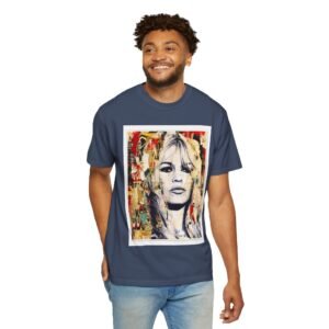 Brigitte Bardot - French Cinema Icon Portrait - Unisex Garment-Dyed T-Shirt - Colors Variant 3 - Image 71