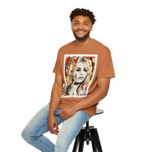 Brigitte Bardot - French Cinema Icon Portrait - Unisex Garment-Dyed T-Shirt - Colors Variant 4 - Image 9