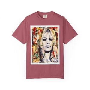 Brigitte Bardot - French Cinema Icon Portrait - Unisex Garment-Dyed T-Shirt - Colors Variant 4 - Image 66