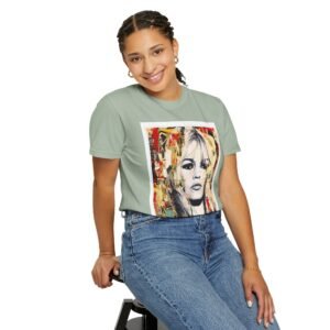 Brigitte Bardot - French Cinema Icon Portrait - Unisex Garment-Dyed T-Shirt - Colors Variant 2 - Image 45