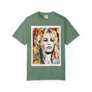 Brigitte Bardot - French Cinema Icon Portrait - Unisex Garment-Dyed T-Shirt - Colors Variant 2 - Image 66
