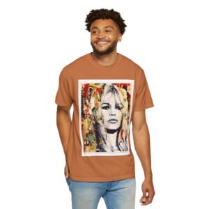 Brigitte Bardot - French Cinema Icon Portrait - Unisex Garment-Dyed T-Shirt - Colors Variant 4 - Image 10
