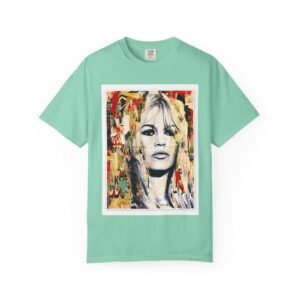 Brigitte Bardot - French Cinema Icon Portrait - Unisex Garment-Dyed T-Shirt - Colors Variant 2 - Image 51