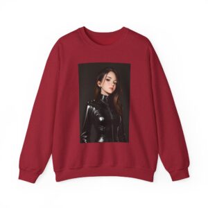 Anime Realistic Girl - Simple Leather Outfit - Unisex Crewneck Sweatshirt - Image 32