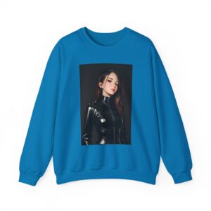 Anime Realistic Girl - Simple Leather Outfit - Unisex Crewneck Sweatshirt - Image 38