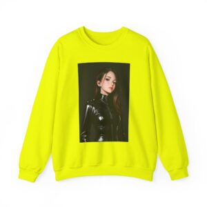 Anime Realistic Girl - Simple Leather Outfit - Unisex Crewneck Sweatshirt - Image 29