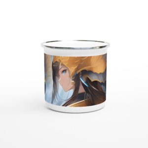 12oz Enamel Mug - Fantasy Medieval, Dragon Tamer - Image 1