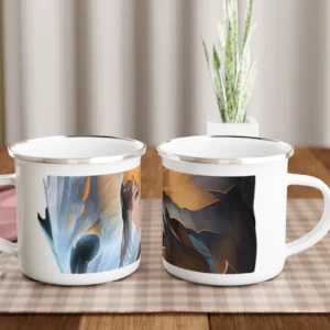 12oz Enamel Mug - Fantasy Medieval, Dragon Tamer - Image 2